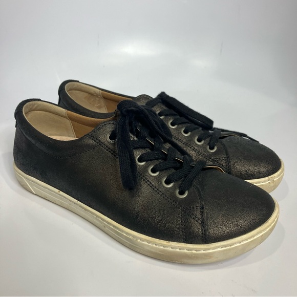 Birkenstock Arran sneakers shimmery black comfort shoes women’s size 38 / 7 - Picture 1 of 11